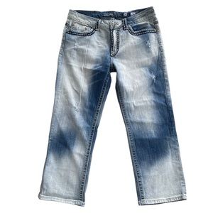 Miss Me Women’s Boyfriend Straight Leg Cropped Jeans